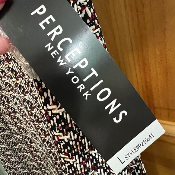 Perceptions New York size L black and red tweed look dress - Picture 7 of 9